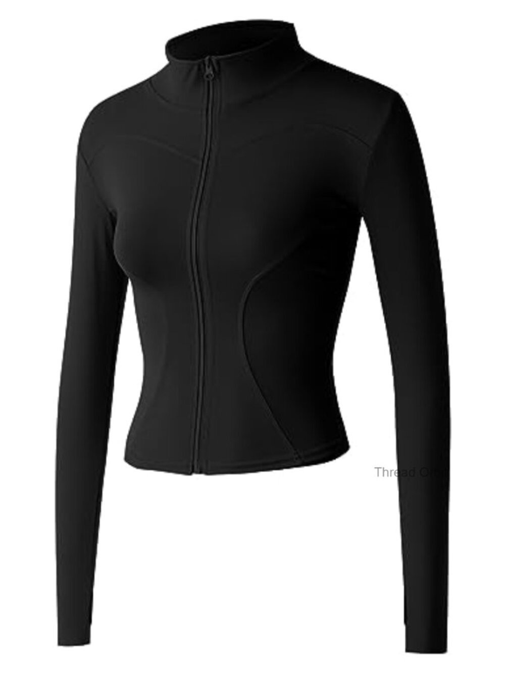 Women's Slim Fit Full Zip Athletic Track Jacket with Thumb Holes Stretchy